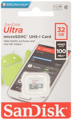 SanDisk Ultra microSDHC, 32TO128GB, C10, UHS-1, 100MB/sR 7Y