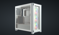 Corsair iCUE 4000X RGB Tempered Glass Mid-Tower Case, White 