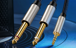 UGREEN 10618 3.5MM TRS TO DUAL 6.35MM 1/4 TS AUDIO CABLE 3M
