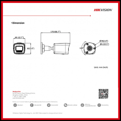 HIKVISION DS-2CD1063G2-LIU 2.8MM 3K 6MP POE BULLET CAMERA