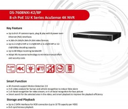 HIKVISION DS-7608NXI-K2/8P 4K 12MP 8 CHANNEL NVR