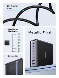 UGREEN X766-55325 200W 8 PORT NEXODE GAN DESKTOP CHARGER