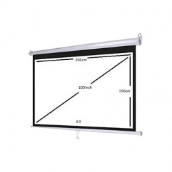 100" Manual Pull-Down Projector Screen – 4:3