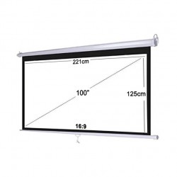 100" Manual Pull-Down Projector Screen – 16:9