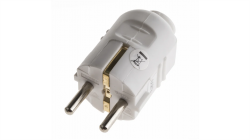 2 PIN GERMAN WIRED PLUG (WHITE)(PACK OF 5)