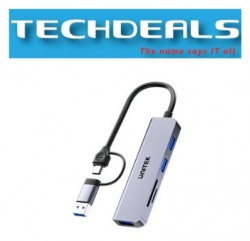 Unitek uHUB P5+ 5-in-1 USB 5Gbps Hub with Card Reader (H1320