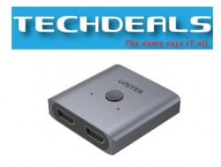 Unitek 4K Aluminium HDMI 2.0 Switch 2-To-1 Bi-Directional (V