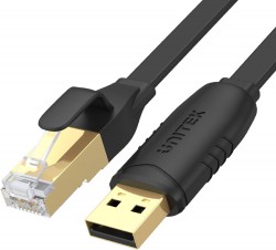 UNITEK Y-SP02001B USB 2.0 to RJ45 Console Rollover Flat Cabl