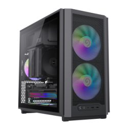GameMax F36 BK M-ATX Black Chassis, 0.8/0.6mm Steel Support 