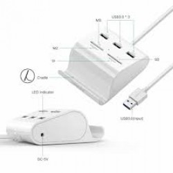 UGREEN US156-30344 USB 3.0 3 Ports Hub+ 4 Card Reader Conver